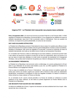 communiqué associations taxes solidarité